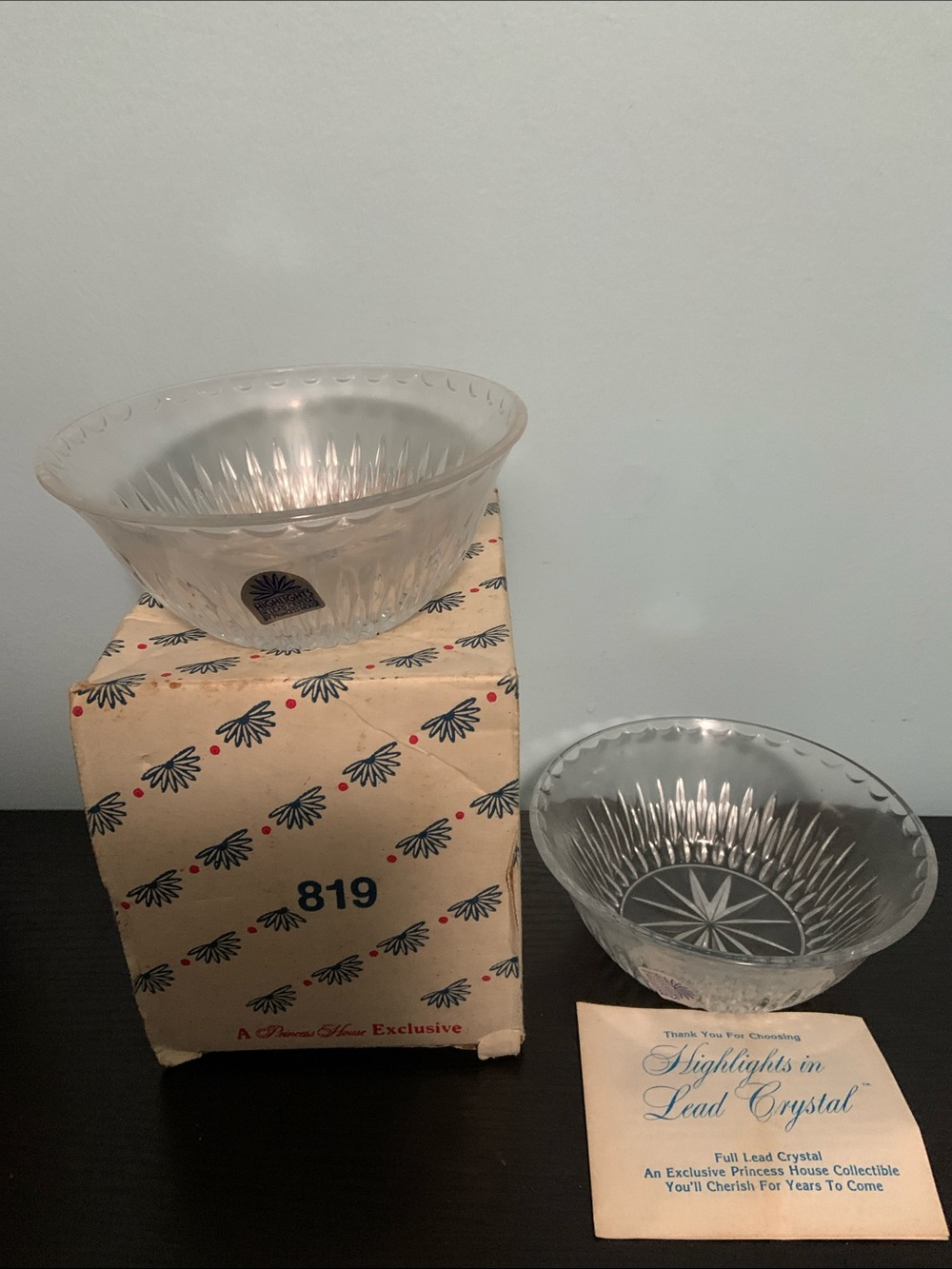 Princess House Crystal Highlights Bowl Set Original Box